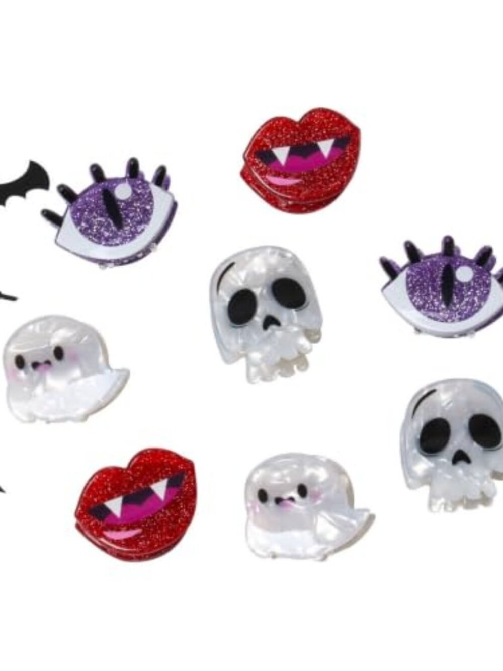 8PK Small Halloween Hair Claw Clips for Girls Women Vampire Hair Clips